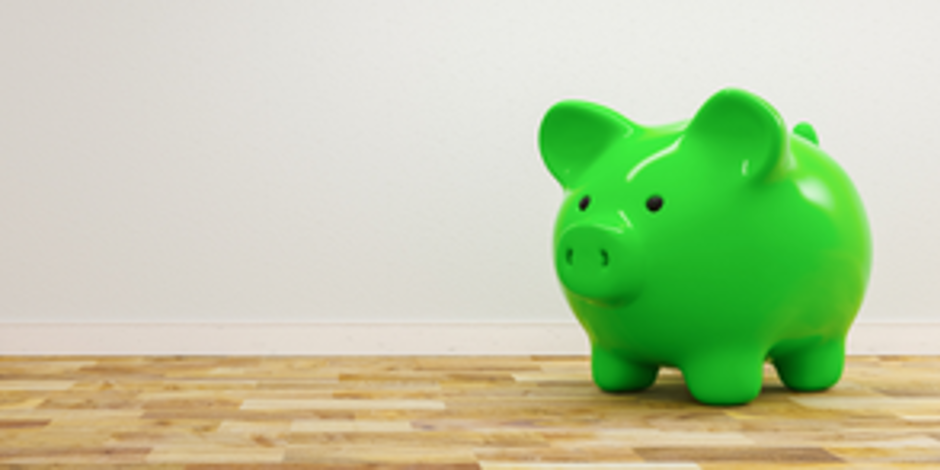 Green piggy bank