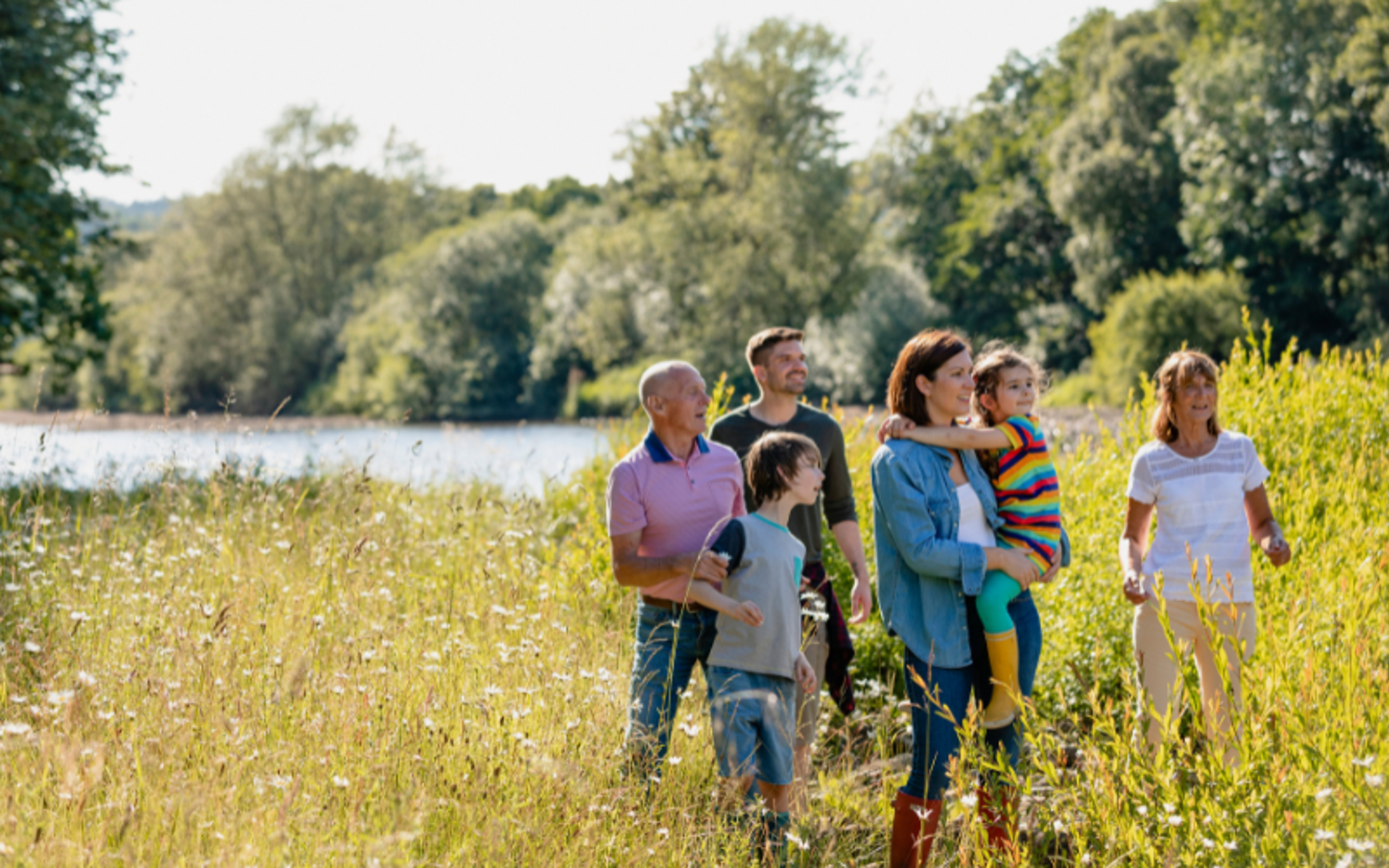 Family in park