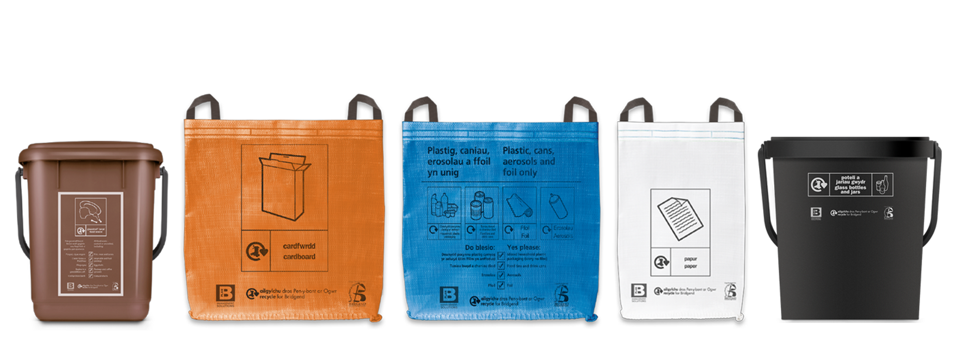 Recycling bags and containers