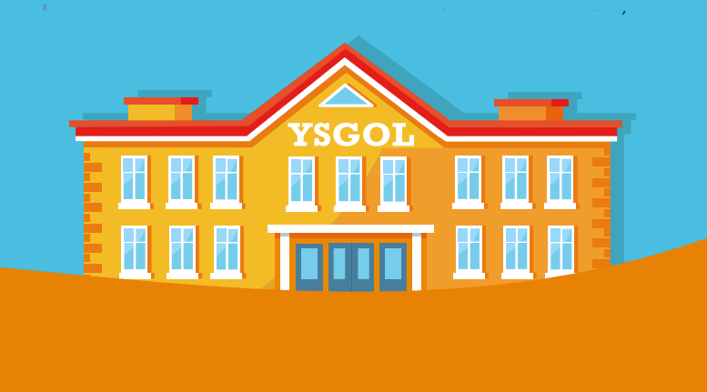 School building graphic