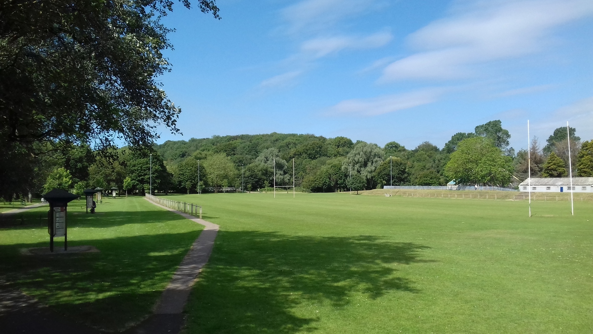 Rugby pitch at Newbridge Fields, Bridgend