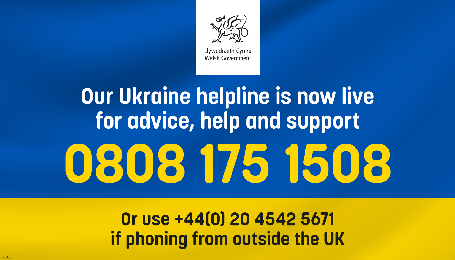 Number for Ukrainian helpline