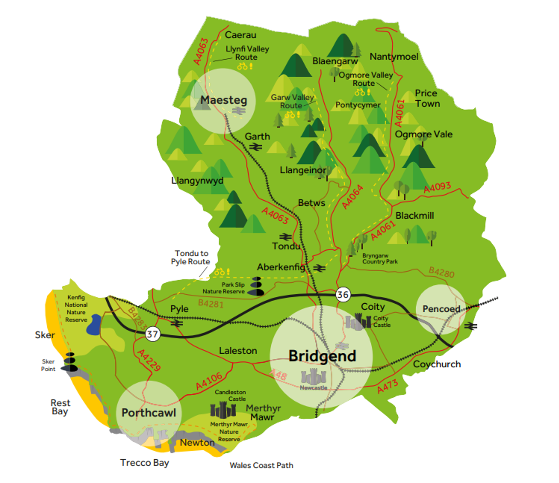 Bridgend County Borough map